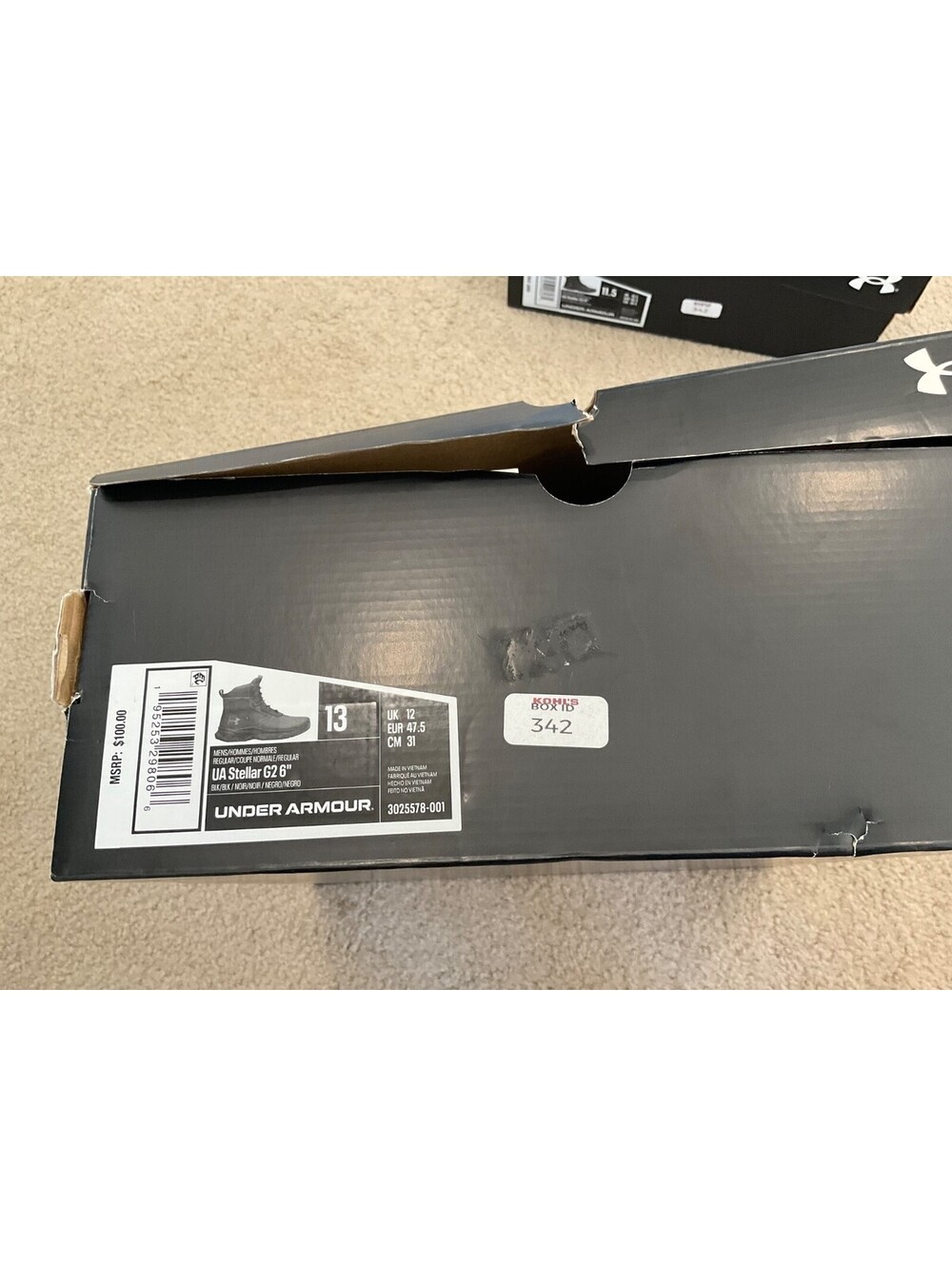 Under Armour Stellar G2 6" Tactical Boots Mens 13 Black Leather 3025578-001 - Picture 8 of 8